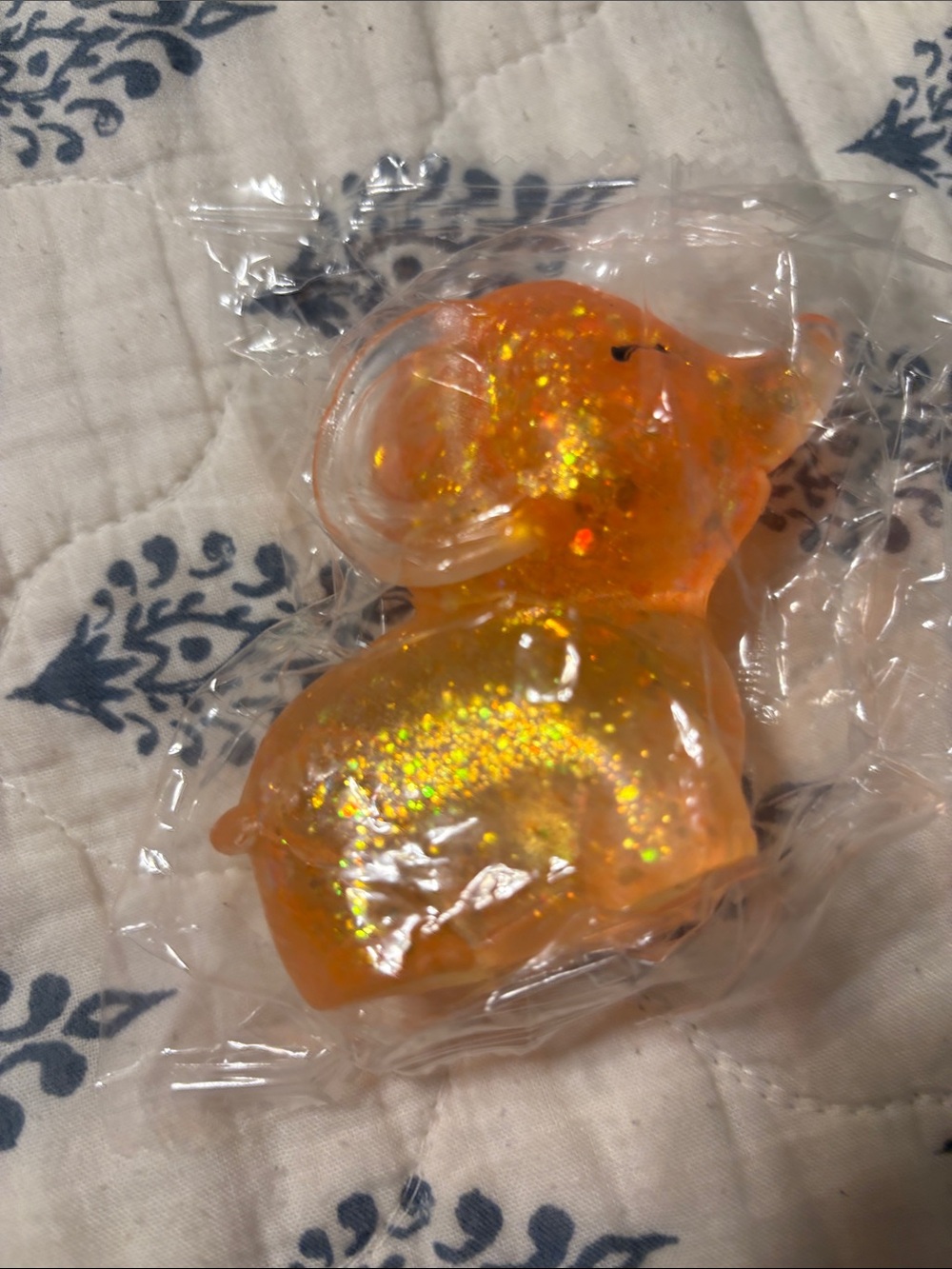 Orange Glitter Elephant Kids Toy